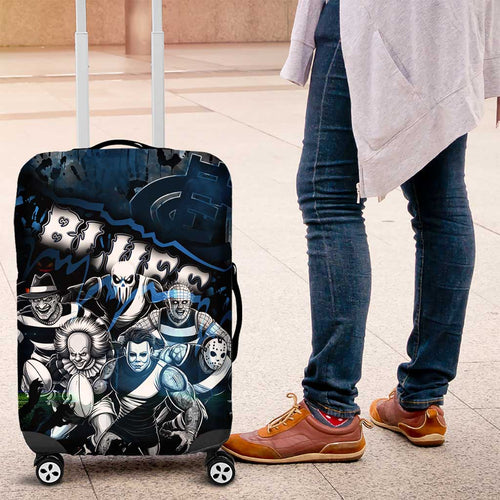 Step Into Horror Domain Blues Football Luggage Cover Halloween Horror Movie Characters - Aussie Hoodie