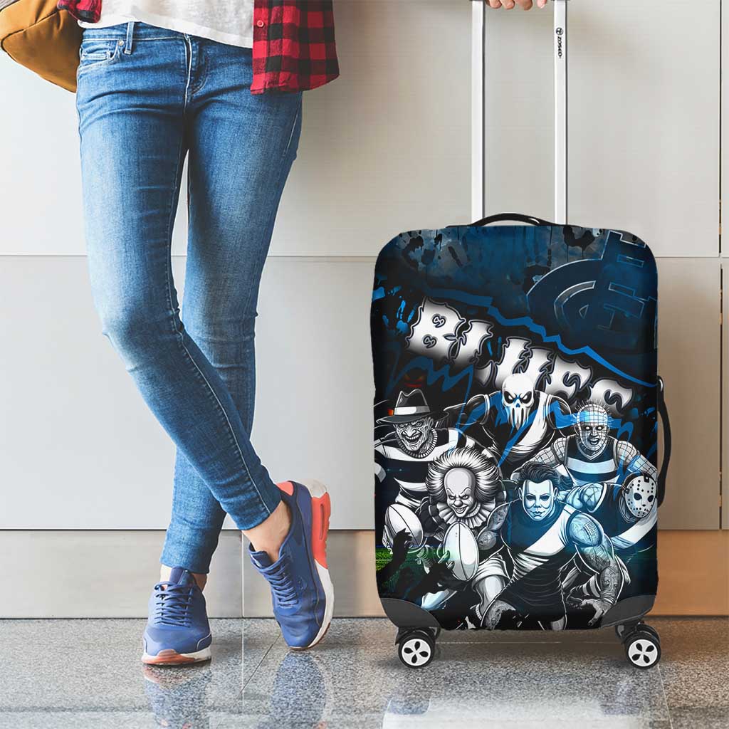 Step Into Horror Domain Blues Football Luggage Cover Halloween Horror Movie Characters - Aussie Hoodie
