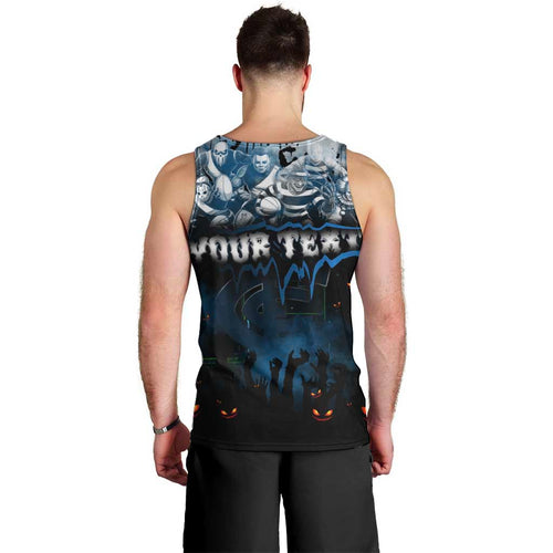 Step Into Horror Domain Blues Football Men Tank Top Halloween Horror Movie Characters - Aussie Hoodie