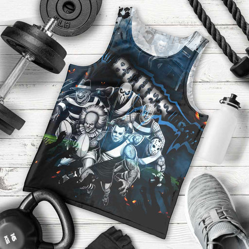 Step Into Horror Domain Blues Football Men Tank Top Halloween Horror Movie Characters - Aussie Hoodie