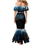 Step Into Horror Domain Blues Football Mermaid Dress Halloween Horror Movie Characters - Aussie Hoodie