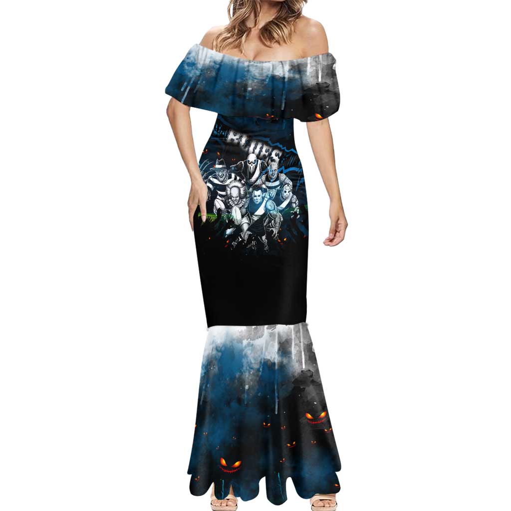 Step Into Horror Domain Blues Football Mermaid Dress Halloween Horror Movie Characters - Aussie Hoodie
