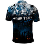 Step Into Horror Domain Blues Football Polo Shirt Halloween Horror Movie Characters - Aussie Hoodie