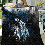 Step Into Horror Domain Blues Football Quilt Halloween Horror Movie Characters - Aussie Hoodie