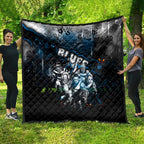 Step Into Horror Domain Blues Football Quilt Halloween Horror Movie Characters - Aussie Hoodie
