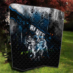 Step Into Horror Domain Blues Football Quilt Halloween Horror Movie Characters - Aussie Hoodie
