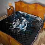 Step Into Horror Domain Blues Football Quilt Halloween Horror Movie Characters - Aussie Hoodie