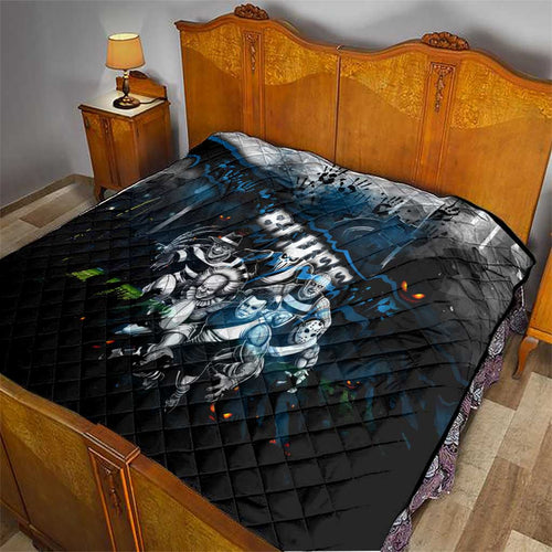 Step Into Horror Domain Blues Football Quilt Halloween Horror Movie Characters - Aussie Hoodie