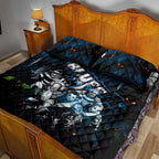 Step Into Horror Domain Blues Football Quilt Bed Set Halloween Horror Movie Characters - Aussie Hoodie
