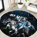 Step Into Horror Domain Blues Football Round Carpet Halloween Horror Movie Characters - Aussie Hoodie