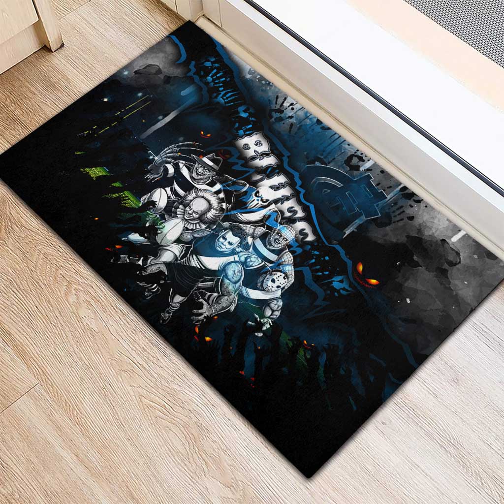 Step Into Horror Domain Blues Football Rubber Doormat Halloween Horror Movie Characters - Aussie Hoodie