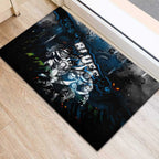 Step Into Horror Domain Blues Football Rubber Doormat Halloween Horror Movie Characters - Aussie Hoodie
