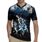 Step Into Horror Domain Blues Football Rugby Jersey Halloween Horror Movie Characters - Aussie Hoodie