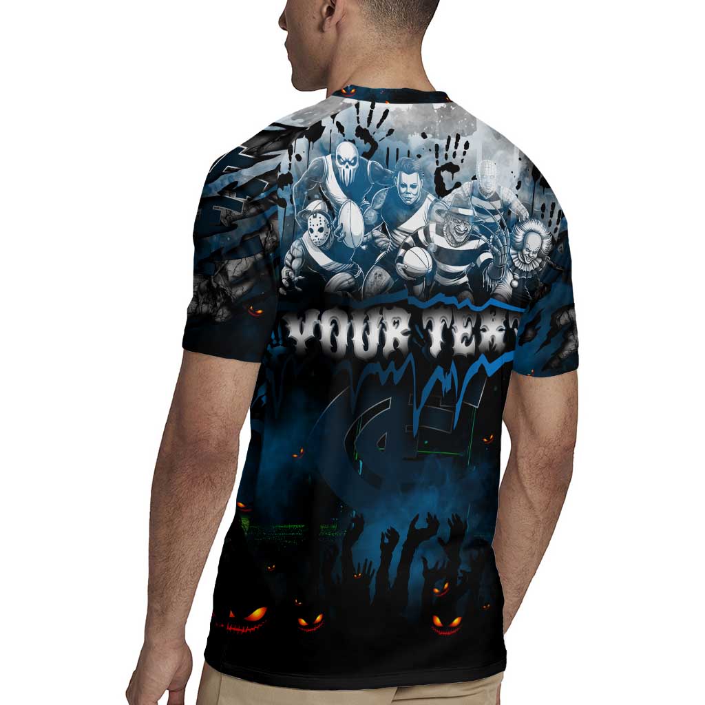 Step Into Horror Domain Blues Football Rugby Jersey Halloween Horror Movie Characters - Aussie Hoodie
