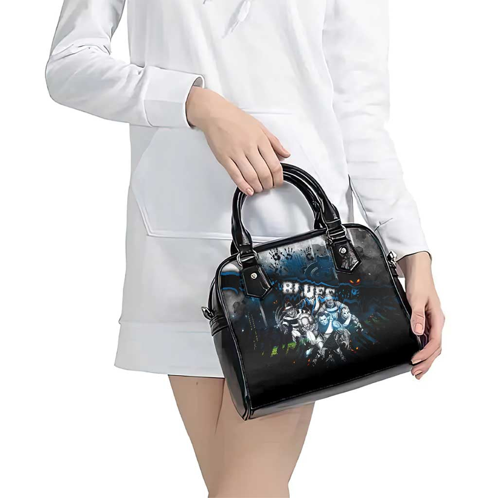 Step Into Horror Domain Blues Football Shoulder Handbag Halloween Horror Movie Characters - Aussie Hoodie