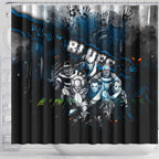 Step Into Horror Domain Blues Football Shower Curtain Halloween Horror Movie Characters - Aussie Hoodie