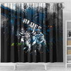 Step Into Horror Domain Blues Football Shower Curtain Halloween Horror Movie Characters - Aussie Hoodie