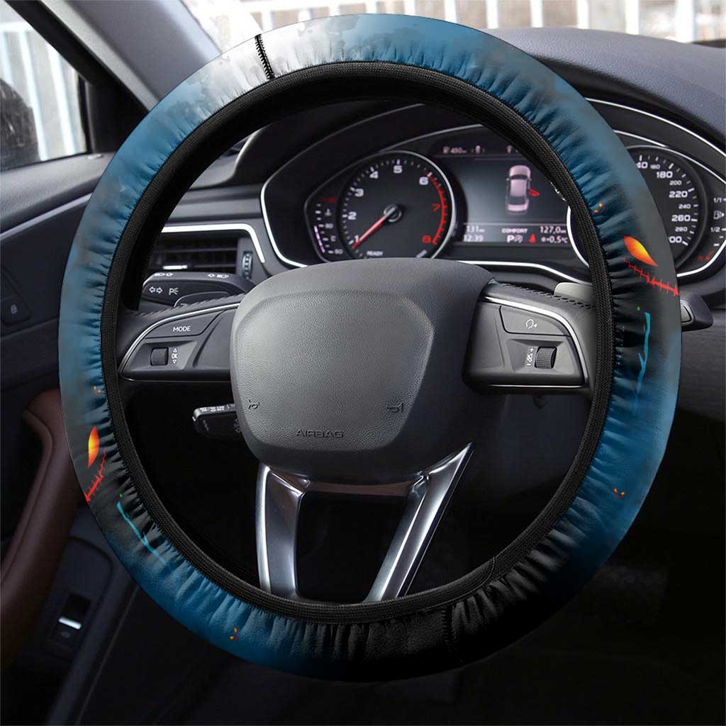 Step Into Horror Domain Blues Football Steering Wheel Cover Halloween Horror Movie Characters - Aussie Hoodie