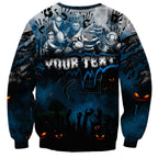 Step Into Horror Domain Blues Football Sweatshirt Halloween Horror Movie Characters - Aussie Hoodie