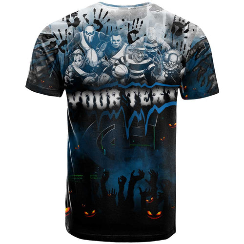Step Into Horror Domain Blues Football T Shirt Halloween Horror Movie Characters - Aussie Hoodie