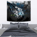 Step Into Horror Domain Blues Football Tapestry Halloween Horror Movie Characters - Aussie Hoodie