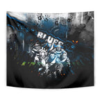 Step Into Horror Domain Blues Football Tapestry Halloween Horror Movie Characters - Aussie Hoodie