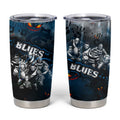 Step Into Horror Domain Blues Football Tumbler Cup Halloween Horror Movie Characters - Aussie Hoodie