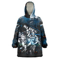 Step Into Horror Domain Blues Football Wearable Blanket Hoodie Halloween Horror Movie Characters - Aussie Hoodie