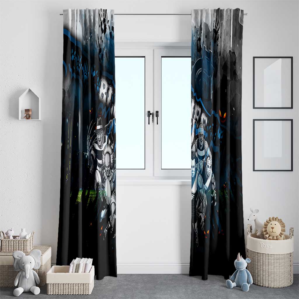 Step Into Horror Domain Blues Football Window Curtain Halloween Horror Movie Characters - Aussie Hoodie