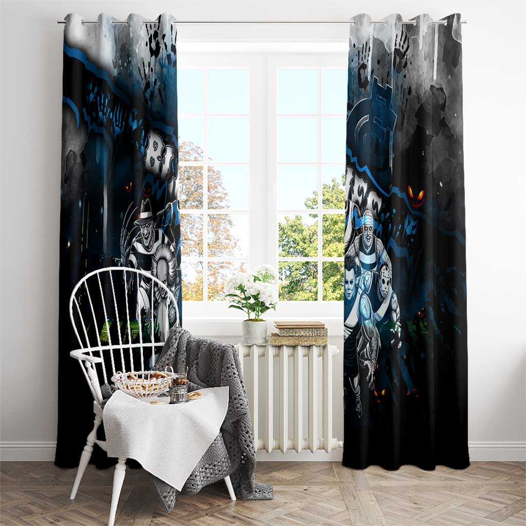 Step Into Horror Domain Blues Football Window Curtain Halloween Horror Movie Characters - Aussie Hoodie