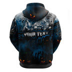 Step Into Horror Domain Blues Football Zip Hoodie Halloween Horror Movie Characters - Aussie Hoodie