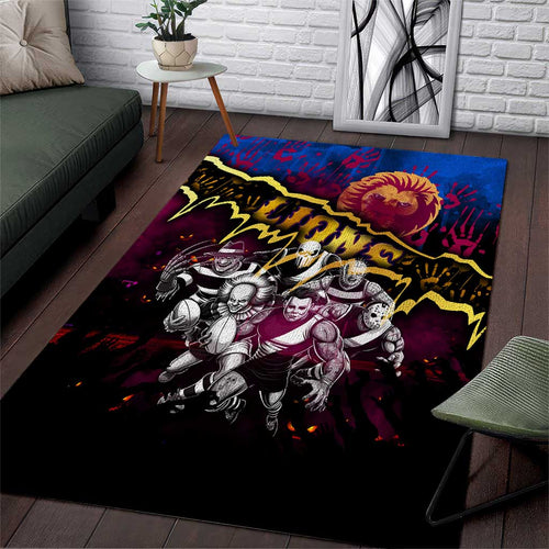 Step Into Horror Domain Lions Football Area Rug Halloween Horror Movie Characters - Aussie Hoodie