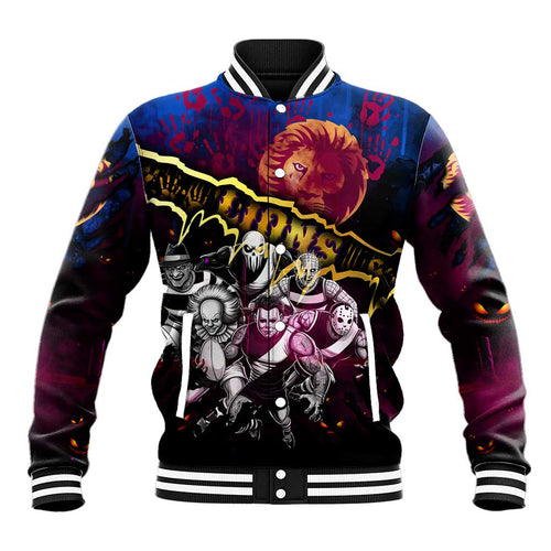 Step Into Horror Domain Lions Football Baseball Jacket Halloween Horror Movie Characters - Aussie Hoodie