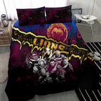 Step Into Horror Domain Lions Football Bedding Set Halloween Horror Movie Characters - Aussie Hoodie