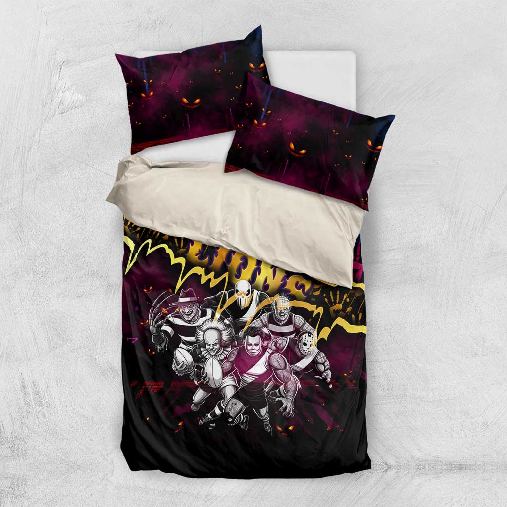 Step Into Horror Domain Lions Football Bedding Set Halloween Horror Movie Characters - Aussie Hoodie