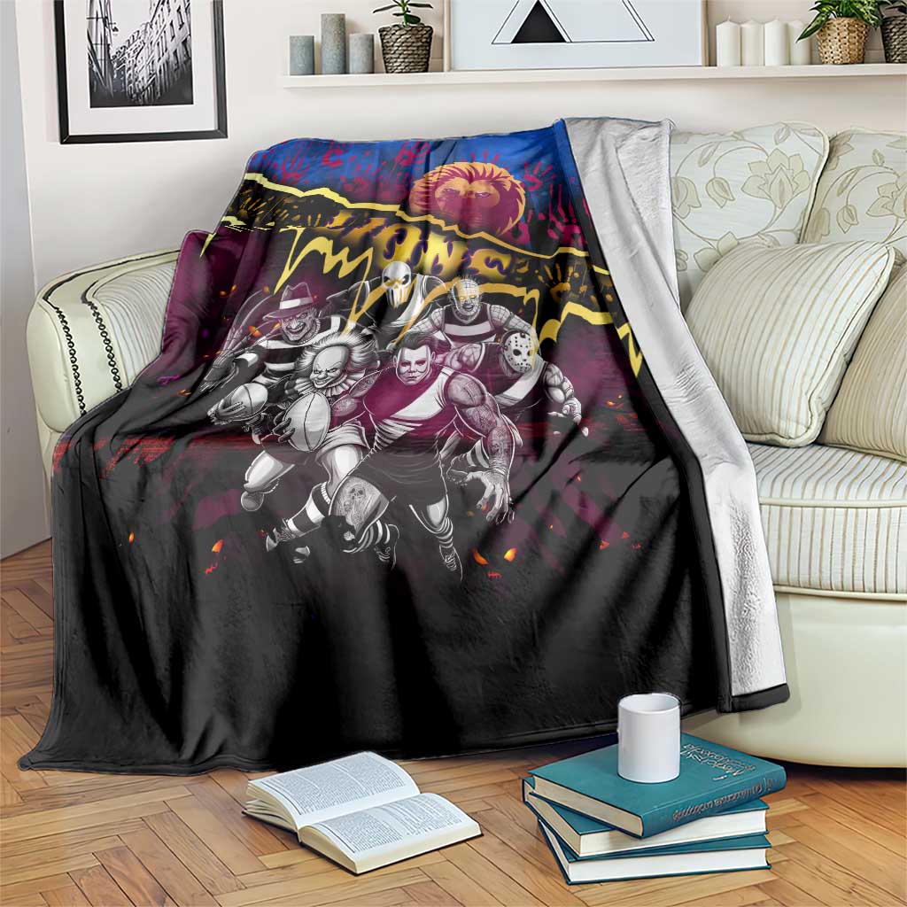 Step Into Horror Domain Lions Football Blanket Halloween Horror Movie Characters - Aussie Hoodie