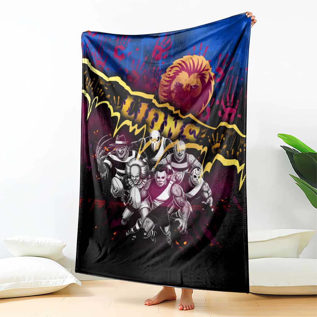 Step Into Horror Domain Lions Football Blanket Halloween Horror Movie Characters - Aussie Hoodie