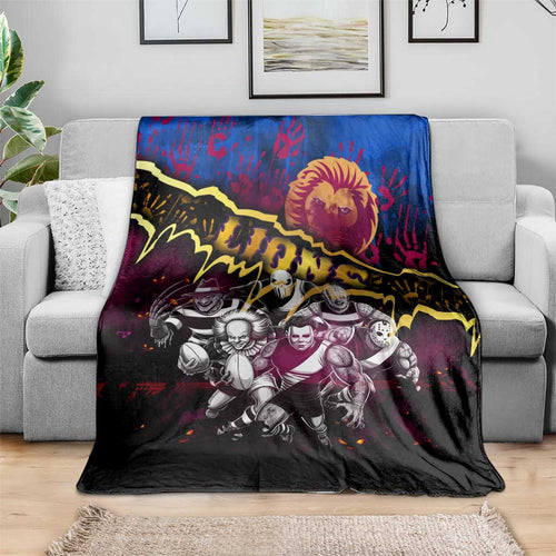 Step Into Horror Domain Lions Football Blanket Halloween Horror Movie Characters - Aussie Hoodie