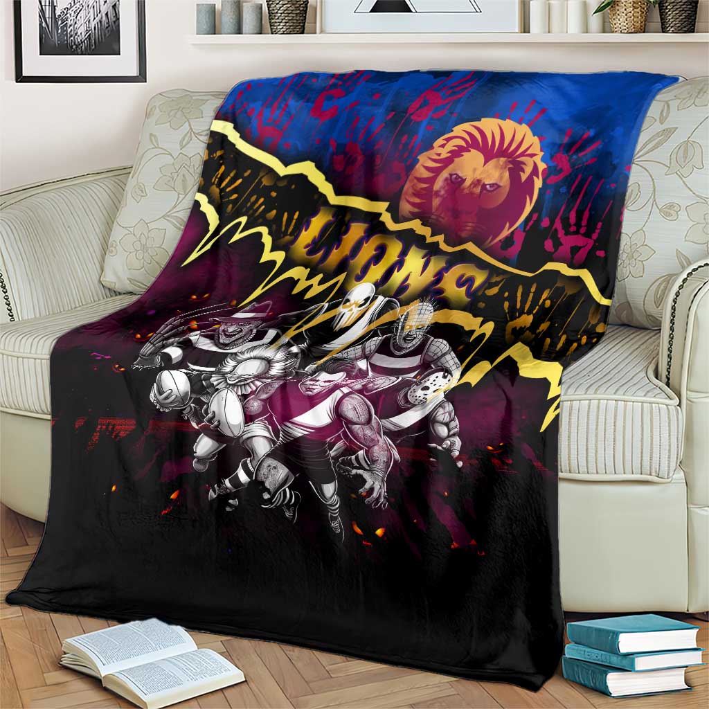 Step Into Horror Domain Lions Football Blanket Halloween Horror Movie Characters - Aussie Hoodie