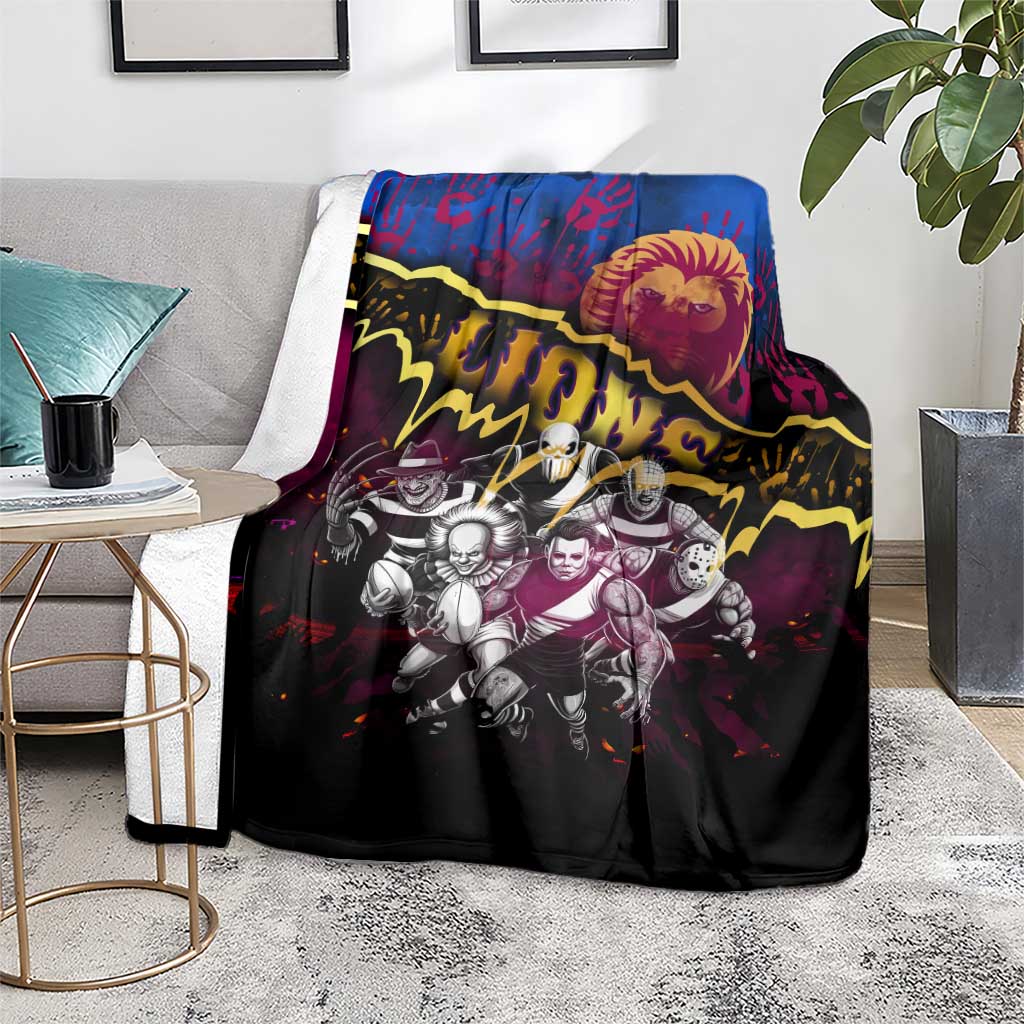 Step Into Horror Domain Lions Football Blanket Halloween Horror Movie Characters - Aussie Hoodie