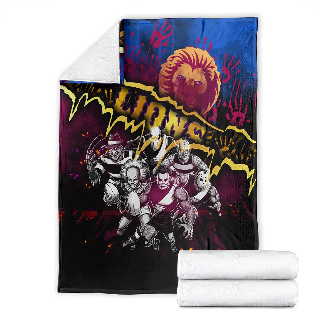Step Into Horror Domain Lions Football Blanket Halloween Horror Movie Characters - Aussie Hoodie
