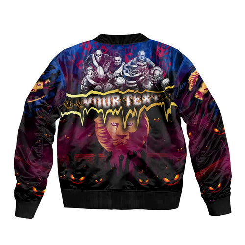 Step Into Horror Domain Lions Football Bomber Jacket Halloween Horror Movie Characters - Aussie Hoodie