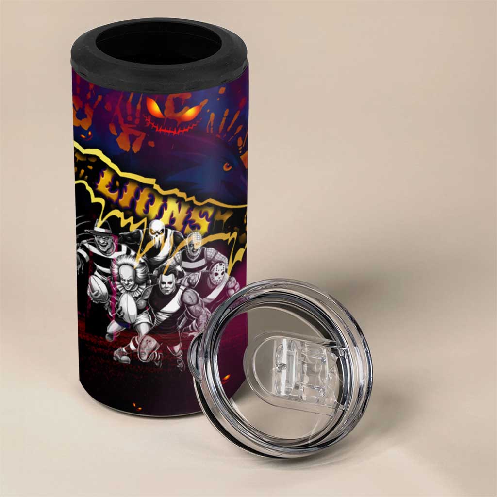 Step Into Horror Domain Lions Football 4 in 1 Can Cooler Tumbler Halloween Horror Movie Characters - Aussie Hoodie
