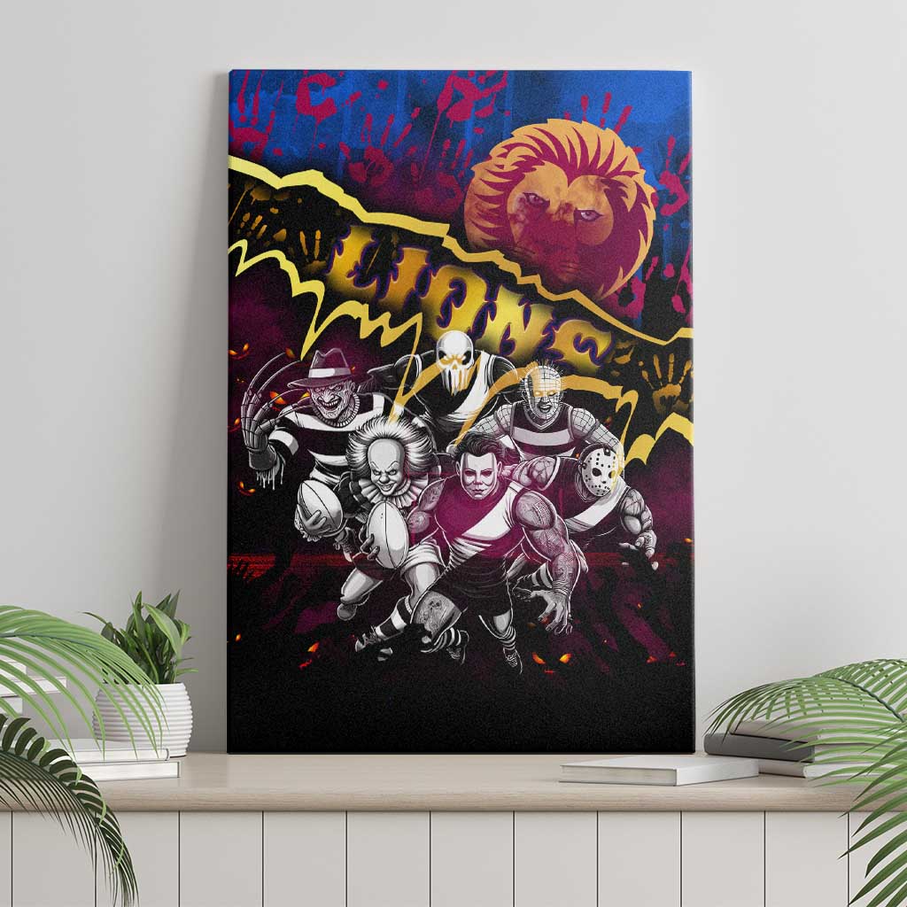 Step Into Horror Domain Lions Football Canvas Wall Art Halloween Horror Movie Characters - Aussie Hoodie
