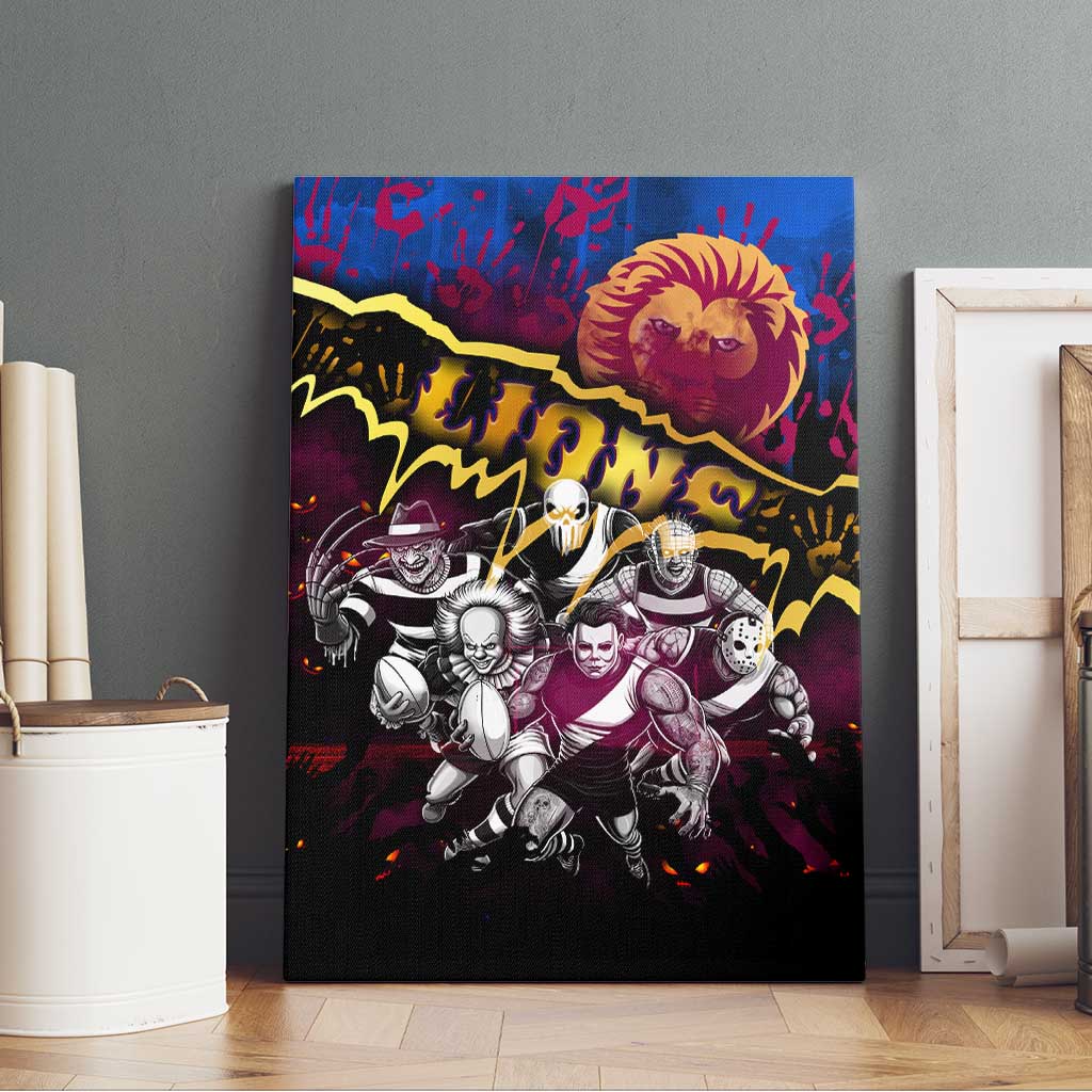 Step Into Horror Domain Lions Football Canvas Wall Art Halloween Horror Movie Characters - Aussie Hoodie