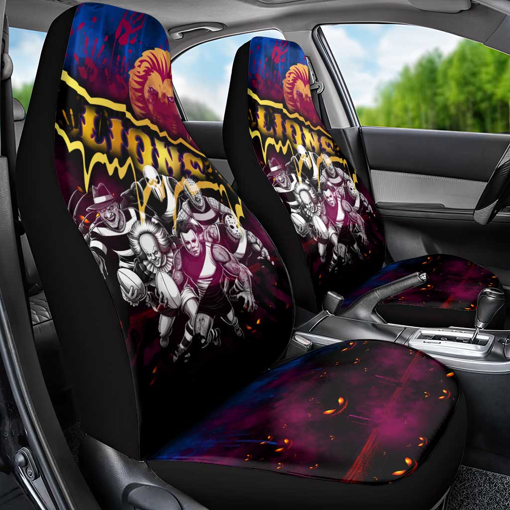 Step Into Horror Domain Lions Football Car Seat Cover Halloween Horror Movie Characters - Aussie Hoodie