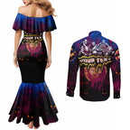 Step Into Horror Domain Lions Football Couples Matching Mermaid Dress and Long Sleeve Button Shirt Halloween Horror Movie Characters - Aussie Hoodie