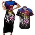 Step Into Horror Domain Lions Football Couples Matching Short Sleeve Bodycon Dress and Hawaiian Shirt Halloween Horror Movie Characters - Aussie Hoodie