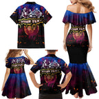 Step Into Horror Domain Lions Football Family Matching Mermaid Dress and Hawaiian Shirt Halloween Horror Movie Characters - Aussie Hoodie