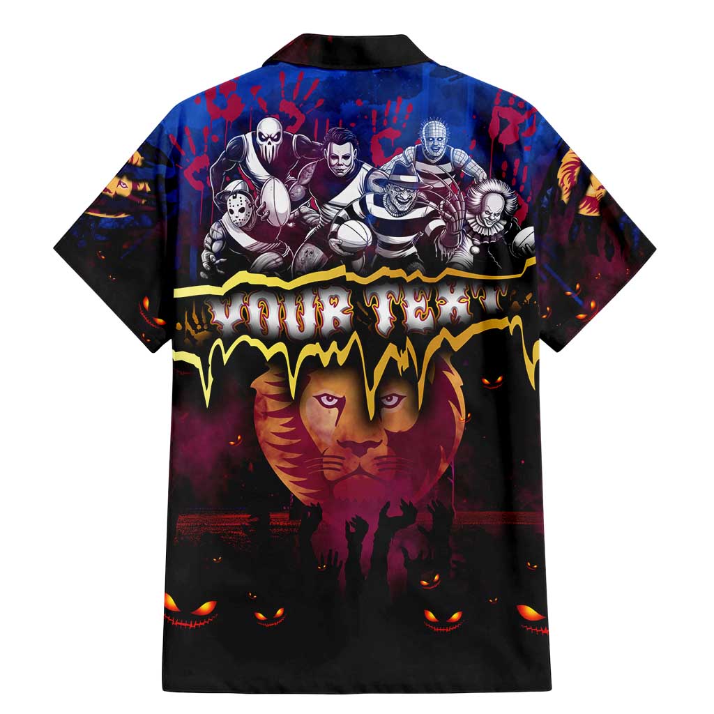 Step Into Horror Domain Lions Football Family Matching Mermaid Dress and Hawaiian Shirt Halloween Horror Movie Characters - Aussie Hoodie